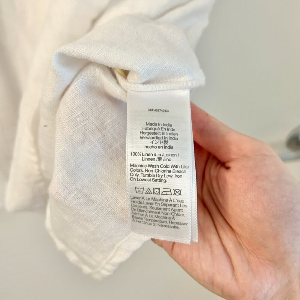 Madewell Square-Neck 100% Linen Mini Dress in White Size 12 - Picture 9 of 9